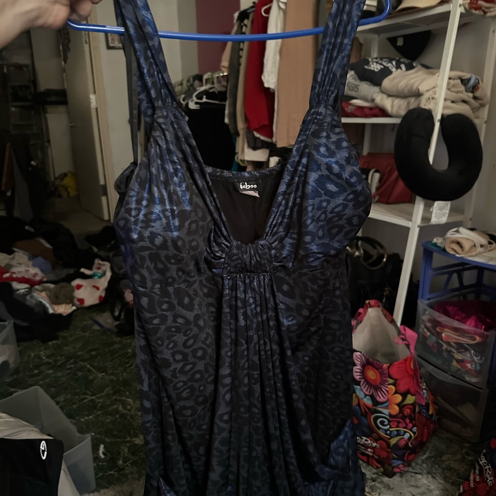 Taboo Blue Sleeveless Scoop Neck Sundress